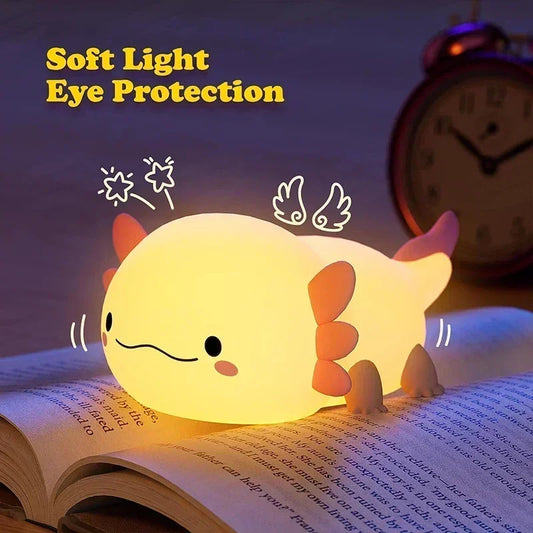 SillyGlow® Axolotl Squishy The Adorably Glowing Axolotl Night Light
